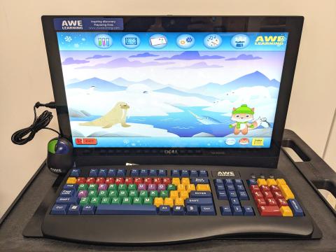 AWE Early literacy station with keyboard and mouse
