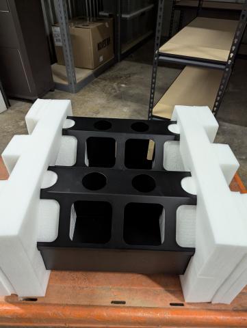 A black Keurig organizer. 