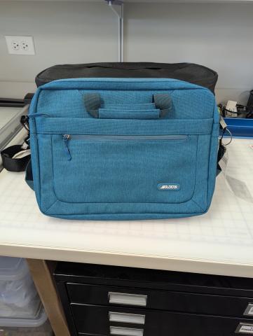 A blue laptop case