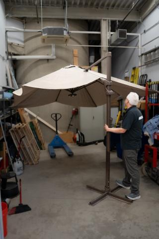 Patio umbrella with stand 