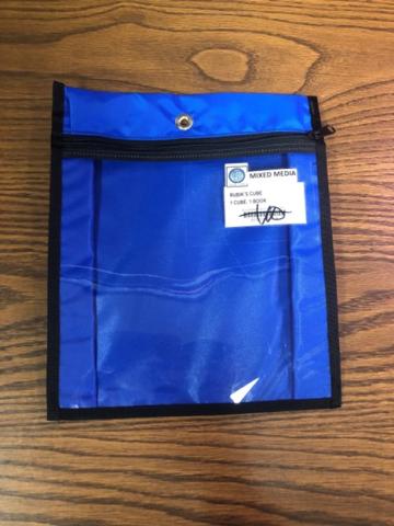 blue hanging zipper bag 