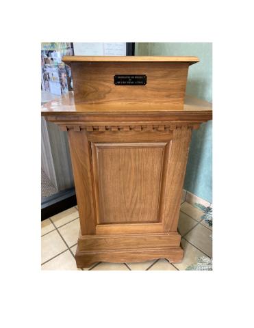 Handcrafted wood podium