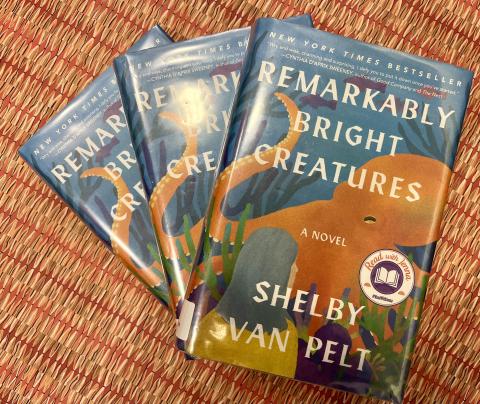 Photo of hardcover copies of Remarkably Bright Creatures by Shelby Van Pelt