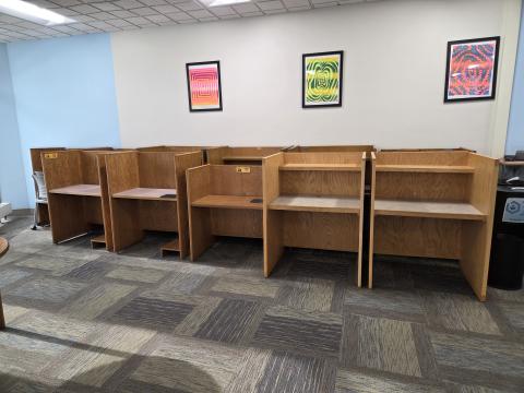 Wooden study carrels
