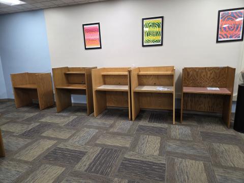 5 Wooden study carrels