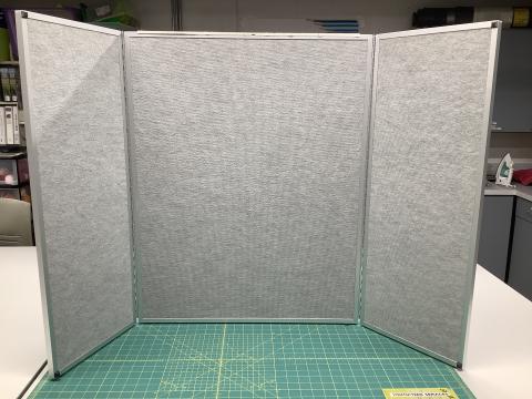 Three-panel fabric tabletop display