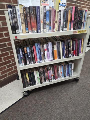 three shelf rolling cart with flat shelves