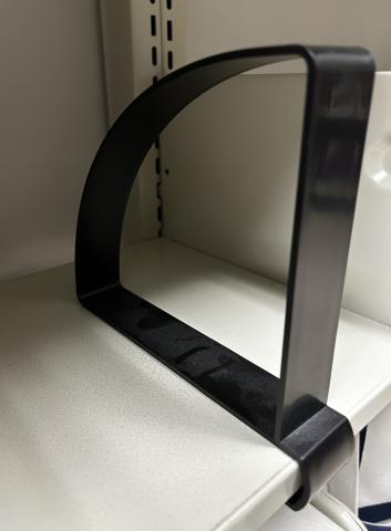 black plastic bookend clip