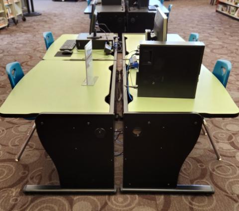 Green Children's Computer Desks (Four)
