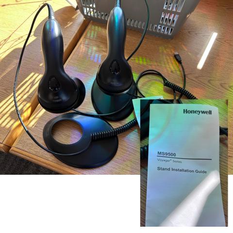 two library barcode scanners