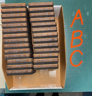Two rows of alphabet die cuts