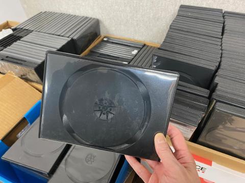 Multiple Black DVD Cases