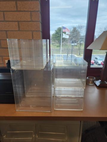 Picture of item - clear acrylic magazine boxes.