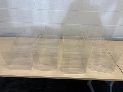 12 clear acrylic magazine boxes