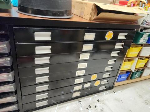 Microfilm or poster cabinet
