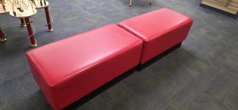 two red benches